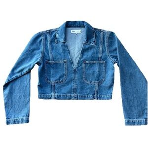 Zara Cropped Denim Jacket
